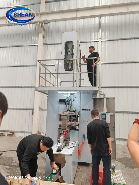 Uzbekistan customer bought flavor carton filling machine from Shean (2)